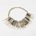 18 karat gold plated brass necklace with purple sodalite stones - ELLY
