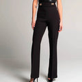 Pantaloni Flared con Dettagli Laterali