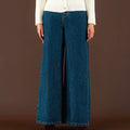 Wide-Leg Raw Denim Jeans