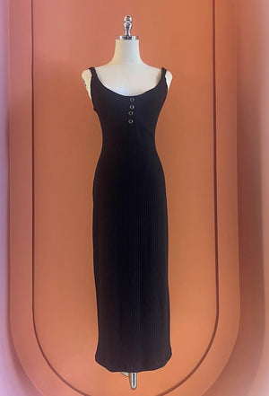 Abito Spalla Nuda Nero con Pannello Rimovibile - ELLY