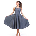Ashen Aura Denim Halter Dress - ELLY