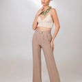 Beige Linen Pants - ELLY