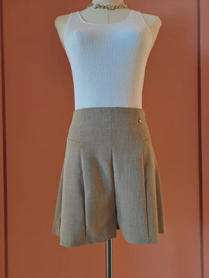 Beige Tailored Mini Shorts - ELLY