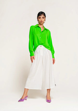 Bianco Wide - Leg Culotte Pants - ELLY