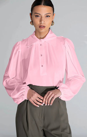 Camicia Plissé Rosa - ELLY