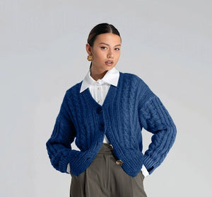 Cardigan Treccia Navy - ELLY