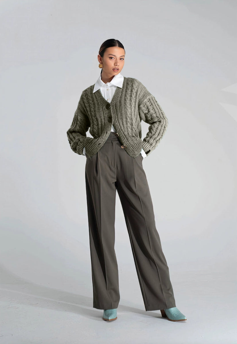 Cardigan Treccia Salvia - ELLY