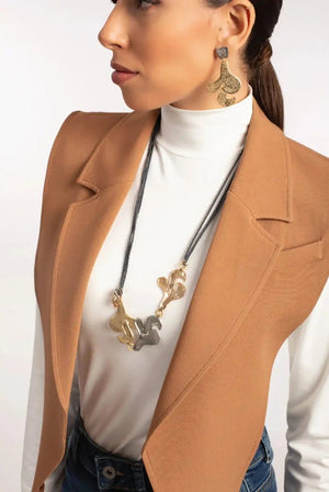 Casual Khaki Freesize Lapel Vest - ELLY