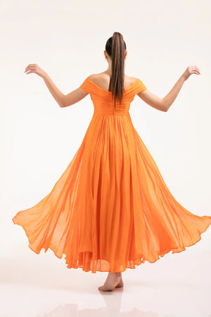Draped Orange Dress – ELLY - ELLY