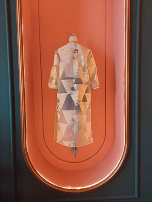 Golden Geometric Sheer Kimono - ELLY