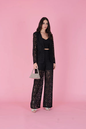 Lace Crop Top – Nero - ELLY