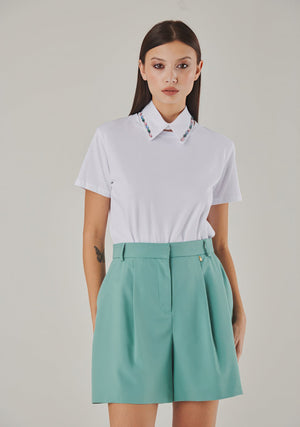 Menta High-Waisted Pleated Shorts - ELLY