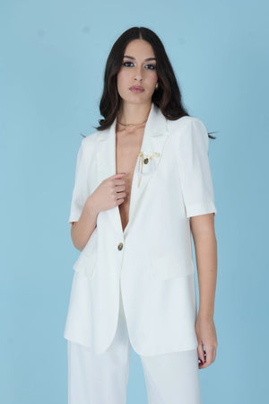 Short Sleeve Tailored Jacket – Panna - ELLY