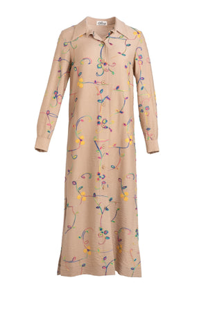 Beige Linen Dress - ELLY