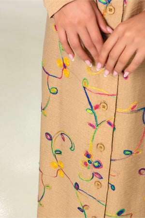 Beige Linen Dress - ELLY