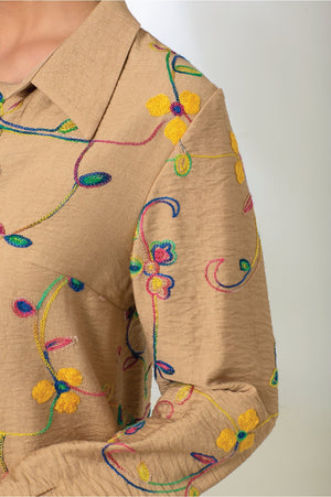 Beige Linen Dress - ELLY