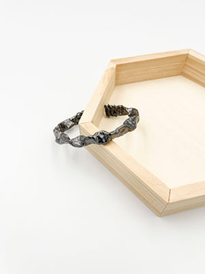 Black Copper bracelet coated in rhodium - ELLY