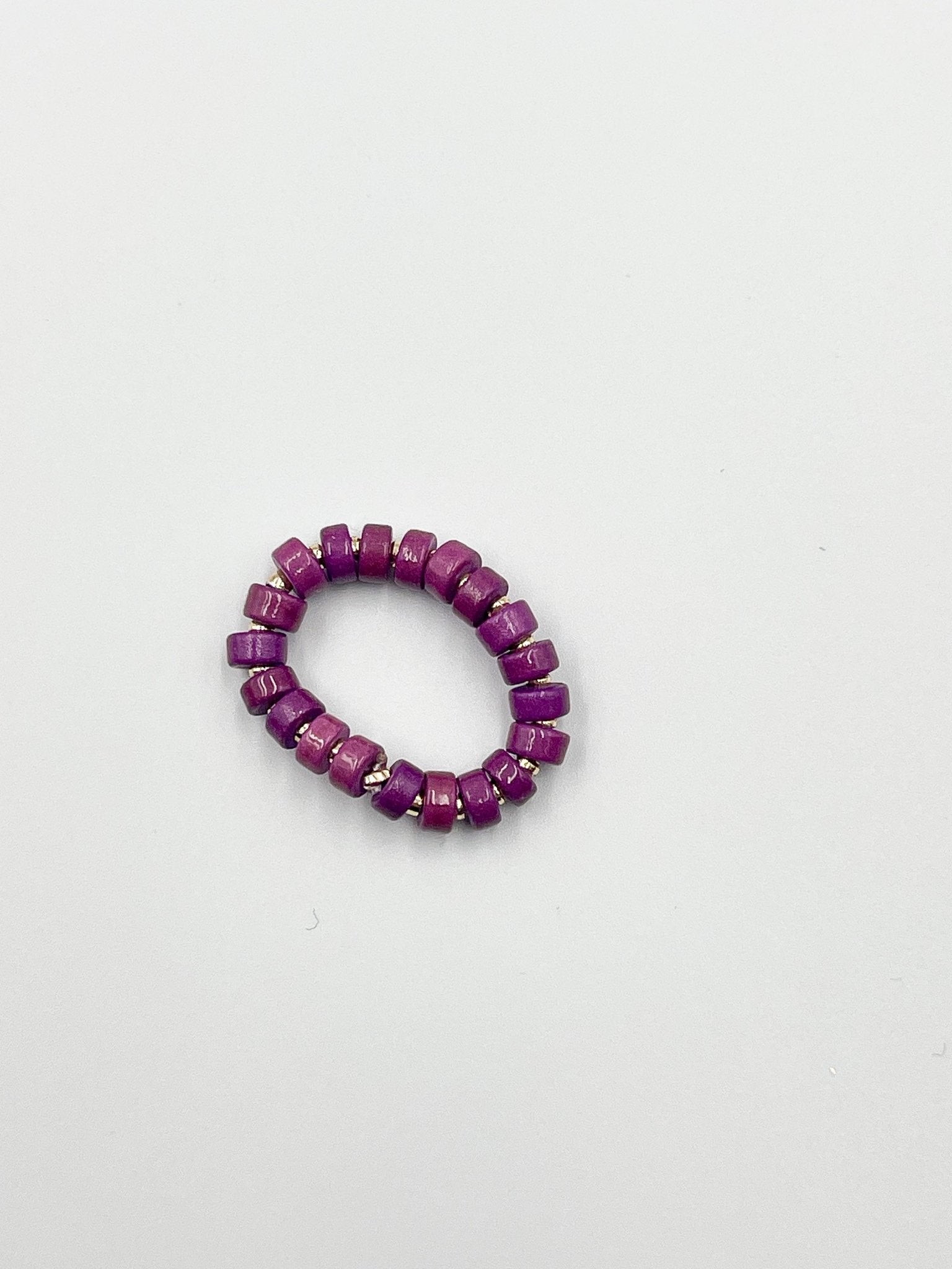 Gold plated 18 karat lab colored stone ring - ELLY