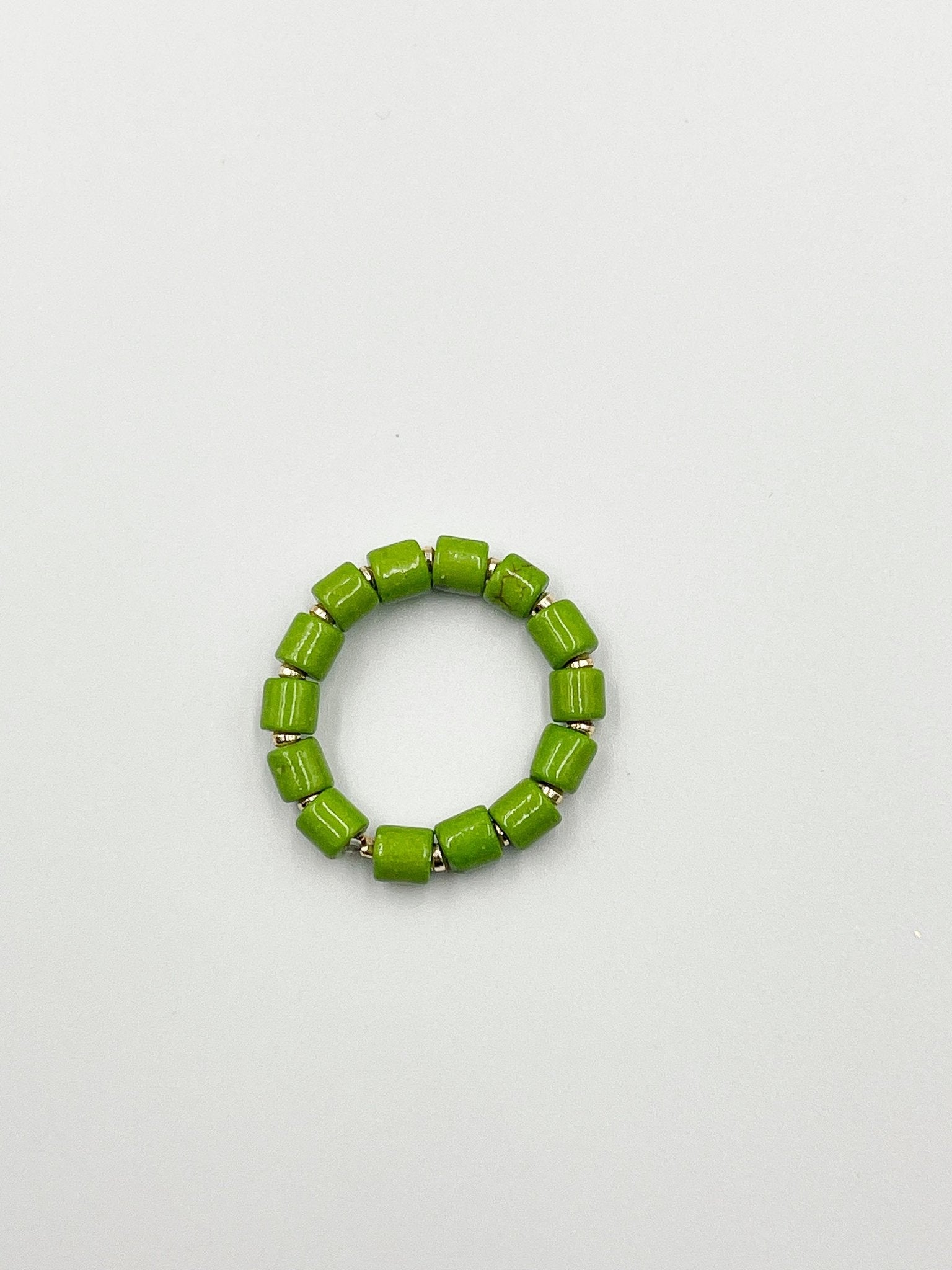 Gold plated 18 karat lab colored stone ring - ELLY