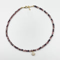 Jade stone pendant with zircon ornament and 18 karat gold plated chain - ELLY