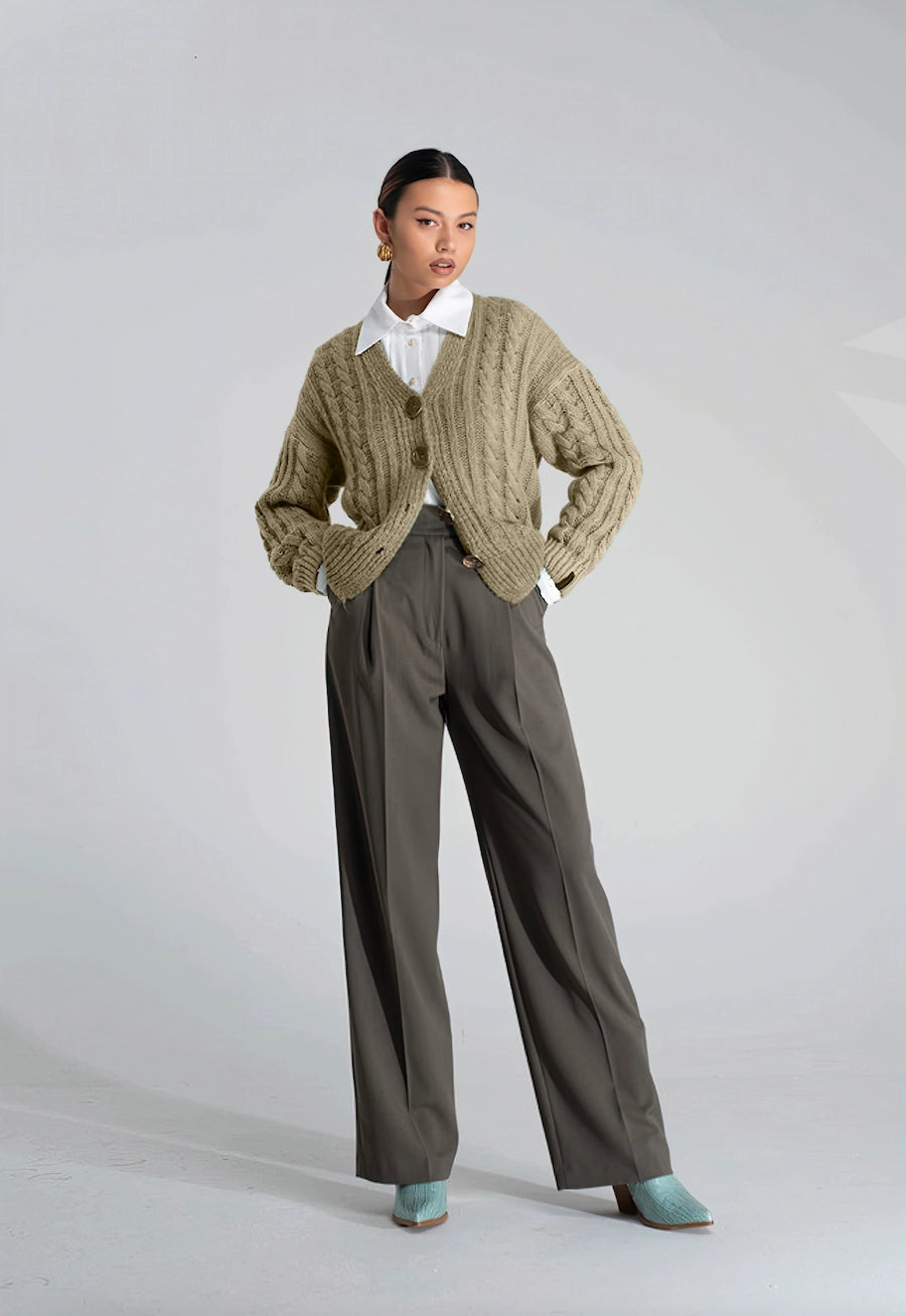 Cardigan Treccia Beige
