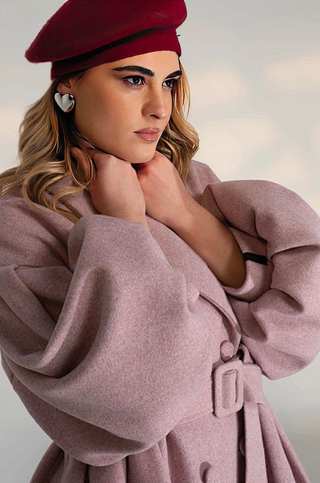 Cappotto Rosa Melange