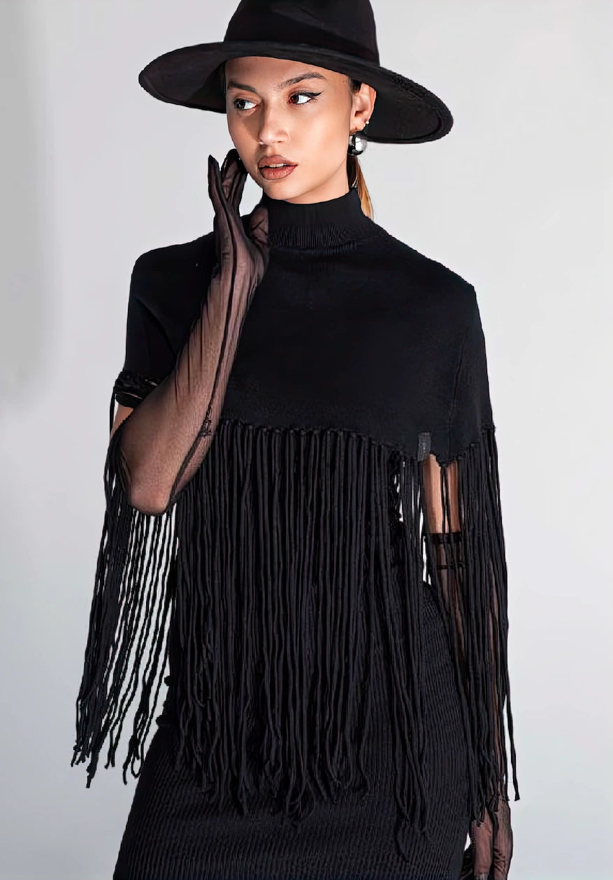 Fringed Cape – Nero