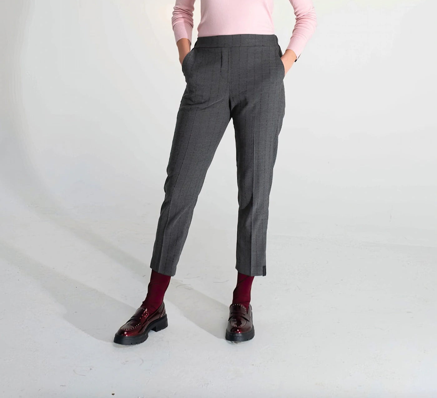 Pantaloni Gessati Grigio