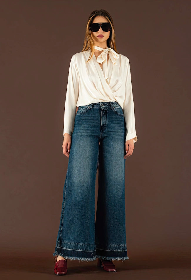 Wide-Leg Denim Jeans
