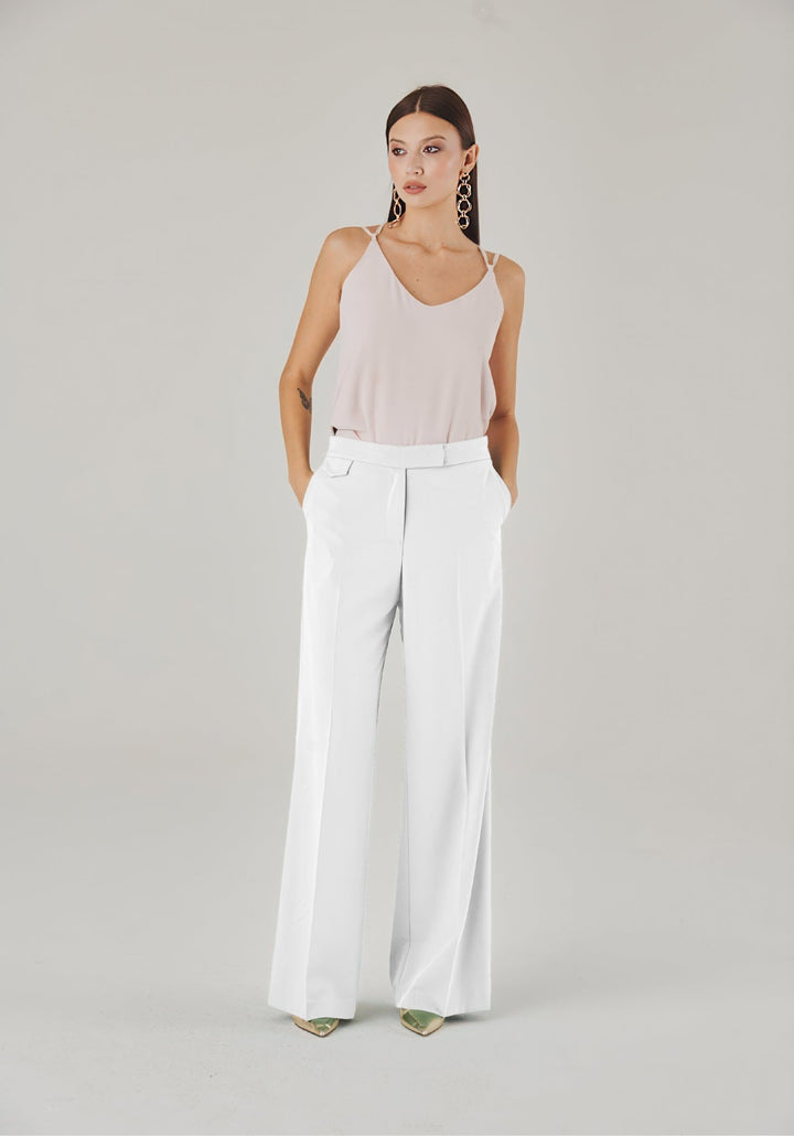 AquaBianco Italian Wide-Leg Pants - ELLY