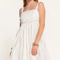 Bianco Seta Embroidered Midi Dress - ELLY