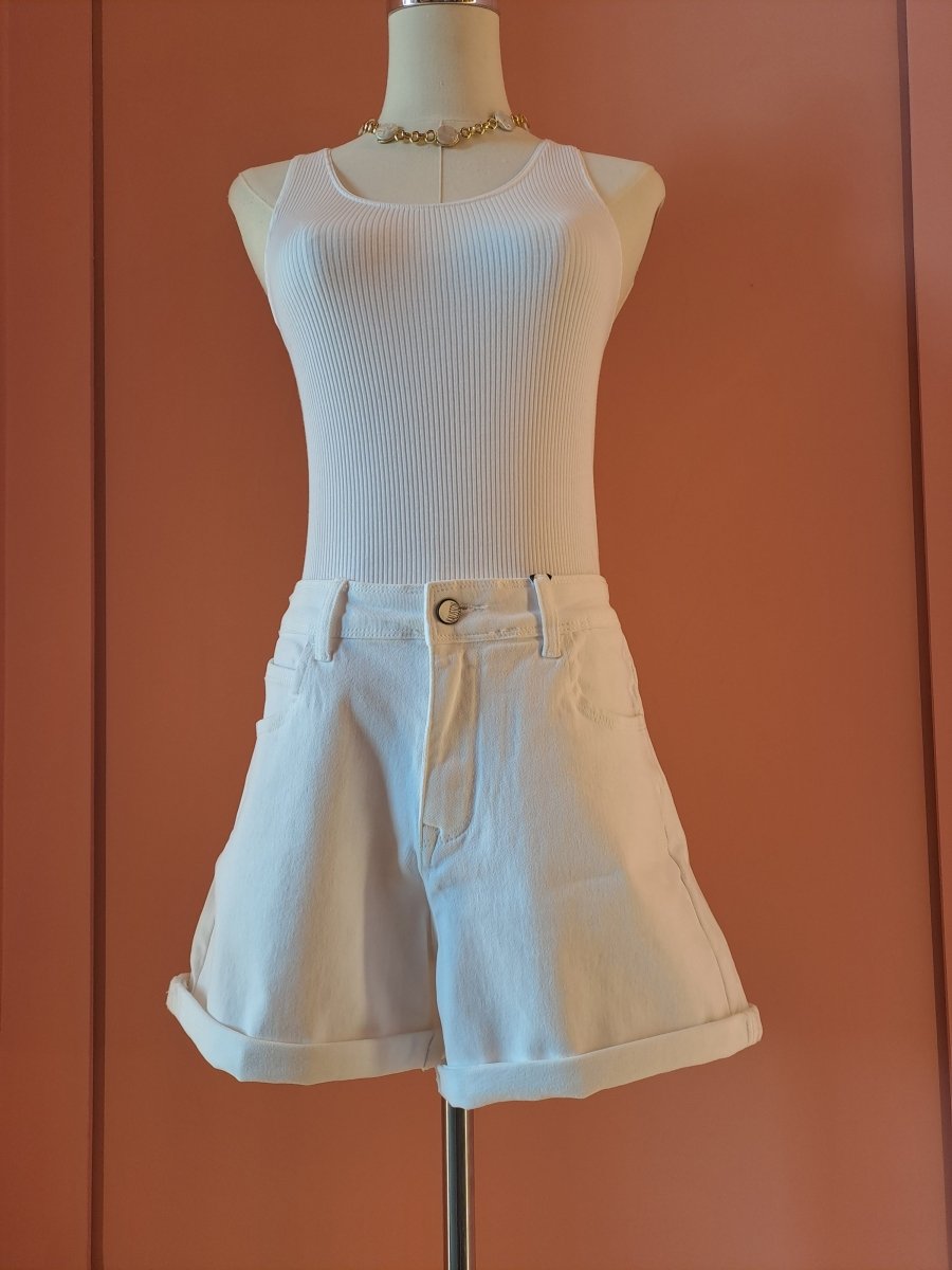 Classic White Denim Shorts – ELLY - ELLY