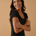Cotton Scollo Lollo Scoop Neck T-Shirt – NERO - ELLY