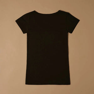 Cotton Scollo Lollo Scoop Neck T-Shirt – NERO - ELLY