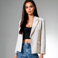 Crystal Embellished Cream Blazer – ELLY - ELLY