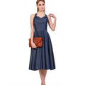 Denim Dream Halter Maxi Dress - ELLY