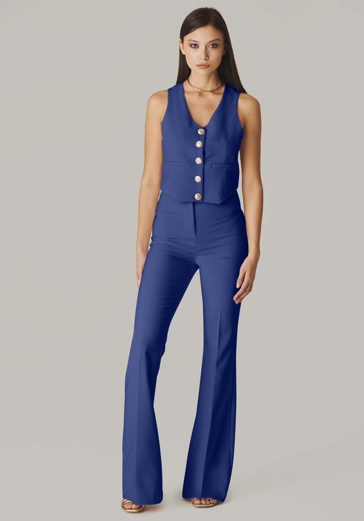 Eleganza Blu Sleeveless Vest (Blu) - ELLY