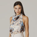 Floral Whispers Open-Back Halter Top - ELLY