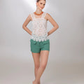 Green Linen Shorts - ELLY