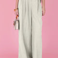 High - waisted wide - leg trousers – Light Sage - ELLY