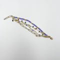 Jade stone bracelet with zircon ornament and 18 karat gold plated chain - ELLY