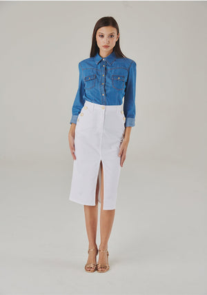 LuxeComfort Italian Denim Shirt - ELLY