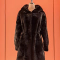 Luxora Plush Italian Hooded Coat – Black - ELLY