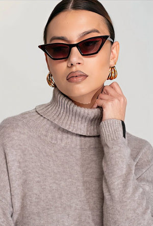 Maglia Collo Alto - Greige - ELLY