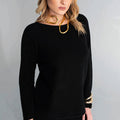 Maglia Oversize con Scollo Nero - ELLY