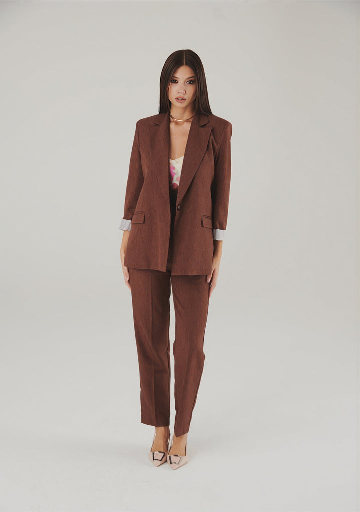 Marrone Regular-Fit Dress Pants - ELLY