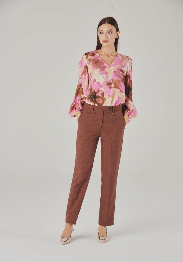 Marrone Regular-Fit Dress Pants - ELLY