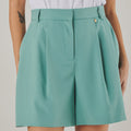 Menta High-Waisted Pleated Shorts - ELLY