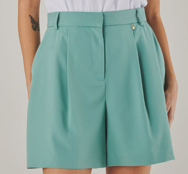 Menta High-Waisted Pleated Shorts - ELLY