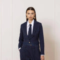 Moana Jacket in Gessato Blu - ELLY